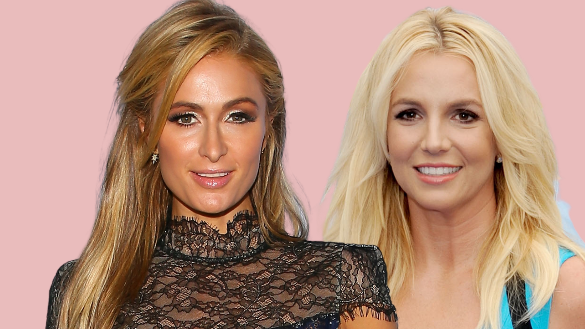 Paris Hilton und Britney Spears posiere.