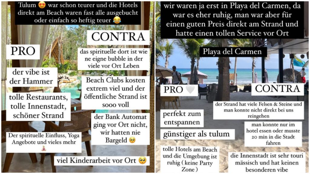 Tulum vs. Playa del Carmen: Chany Dakota vergleicht die Urlaubsorte