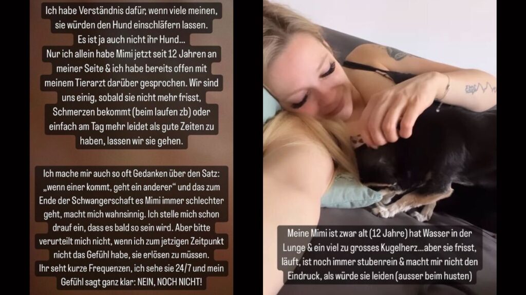 Anne Wünsche äußert sich zu ihrem Hund Mimi